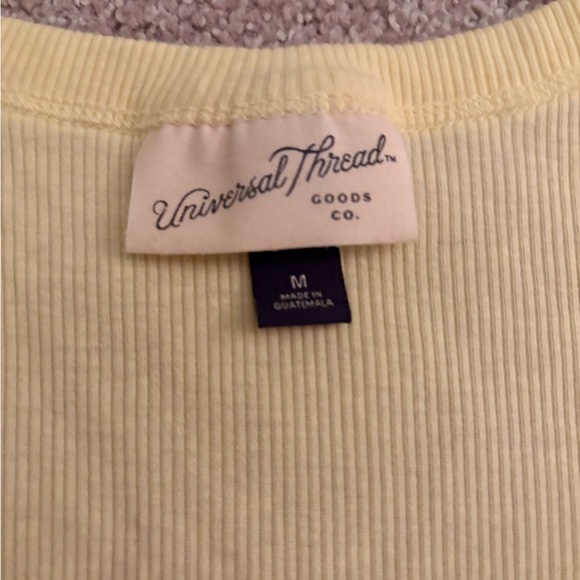 Universal Thread Light Yellow Ribbed Tank Top - Picture 2 of 2